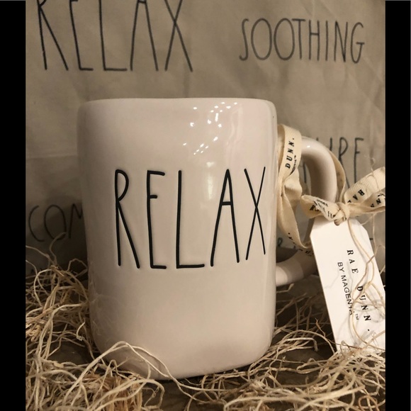 Rae Dunn Tea Towel & RELAX MUG Set - Picture 2 of 4
